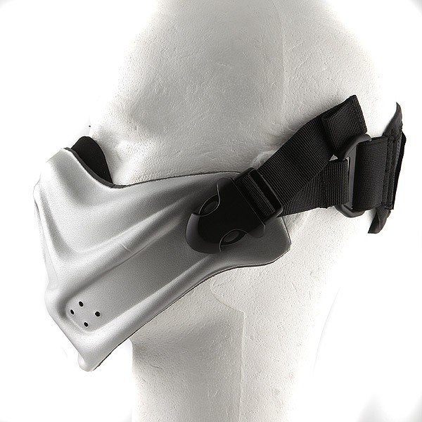 Hard Foam Neoprene Half Face Mask - Silver